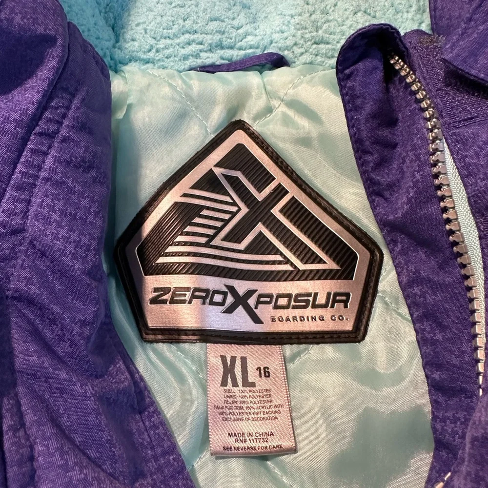 Zero Xposur Purple Snowboard Ski Snow Jacket‎ Size xl 16